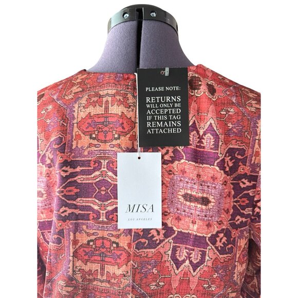 NWT MISA Los Angeles Kasia Maxi Dress Septima Tapestry Satin Cut-Outs M - Picture 7 of 13